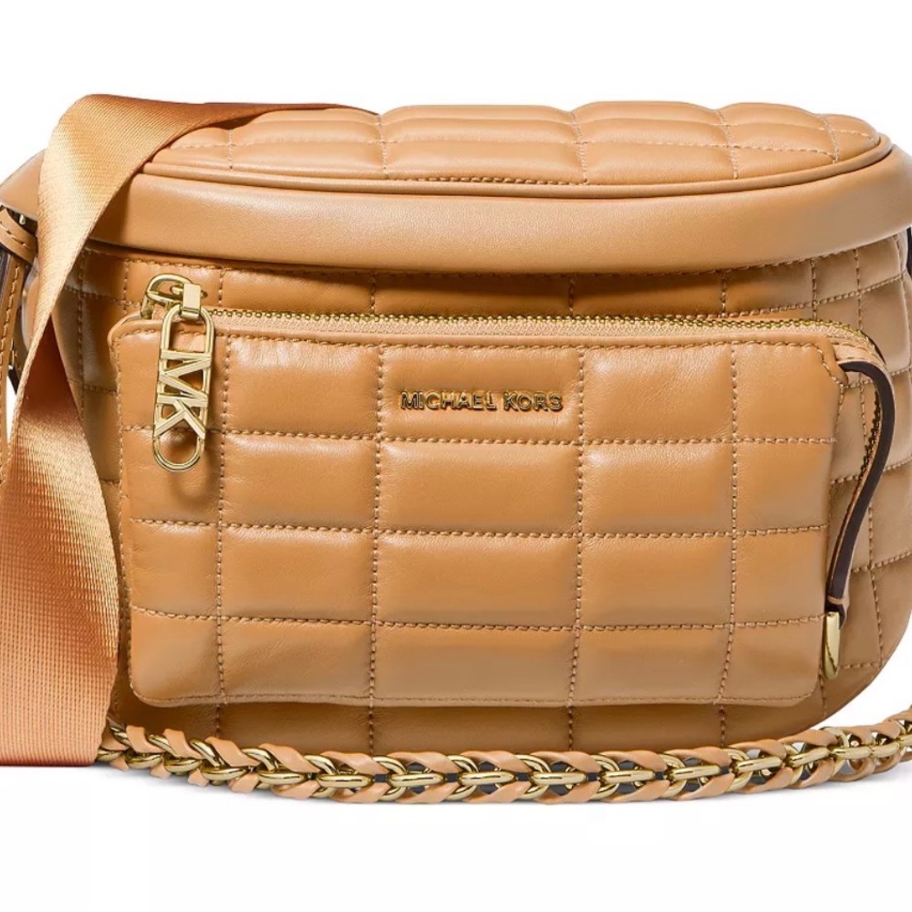 Michael Kors Camel Quilted Belt Bag